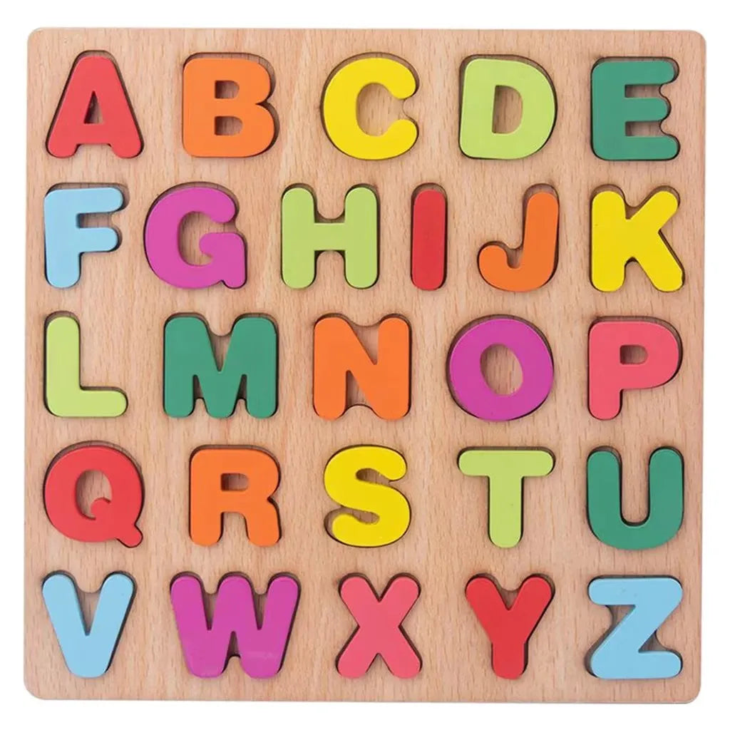 Puzzle en bois Montessori 3D lettres de l'alphabet, de correspondance des chiffres, éducatif