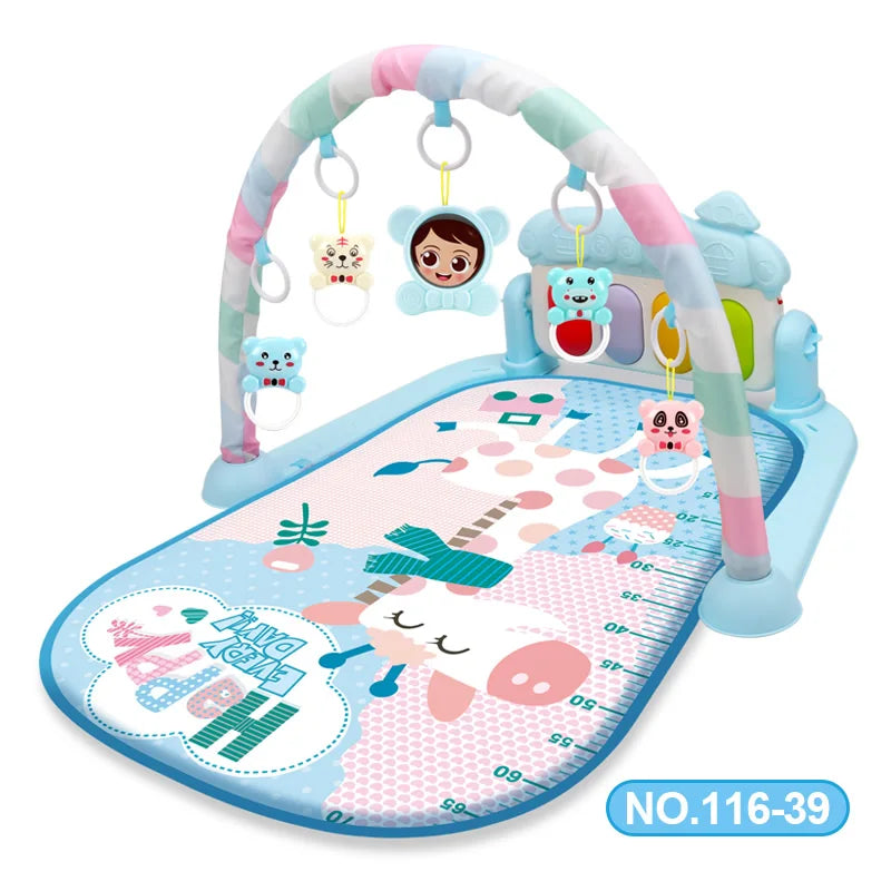 Tapis de jeu d'activité pour bébé, support musical, cadre de fitness multifonctionnel pour enfant, tapis éducatif pour ramper, jouet, cadeau