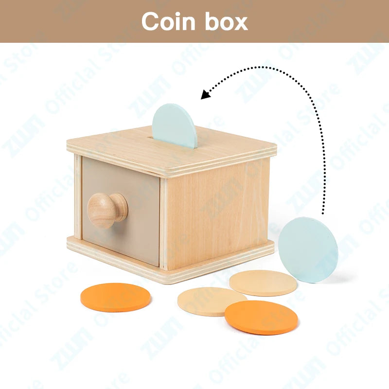 Jouets en bois Montessori pour bébé, boîte cible, tambour roulant, couleur, forme, correspondance cognitive, éducatif, sensoriel, aide pédagogique pour bébé