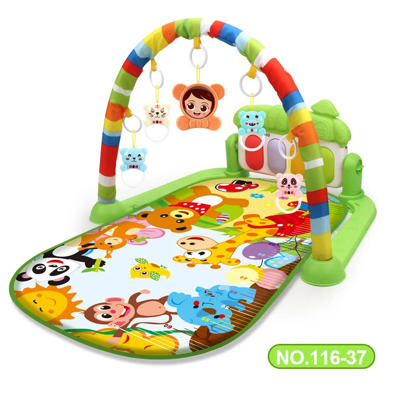 Tapis de jeu d'activité pour bébé, support musical, cadre de fitness multifonctionnel pour enfant, tapis éducatif pour ramper, jouet, cadeau