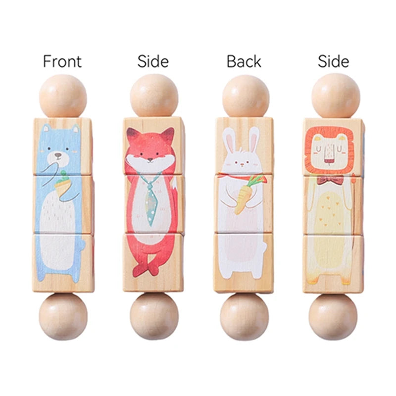 Puzzle rotatif en bois pour bébé, clochette à main, jouet mobile pour bébé, hochet musical, jeu de puzzle Montessori pour bébés