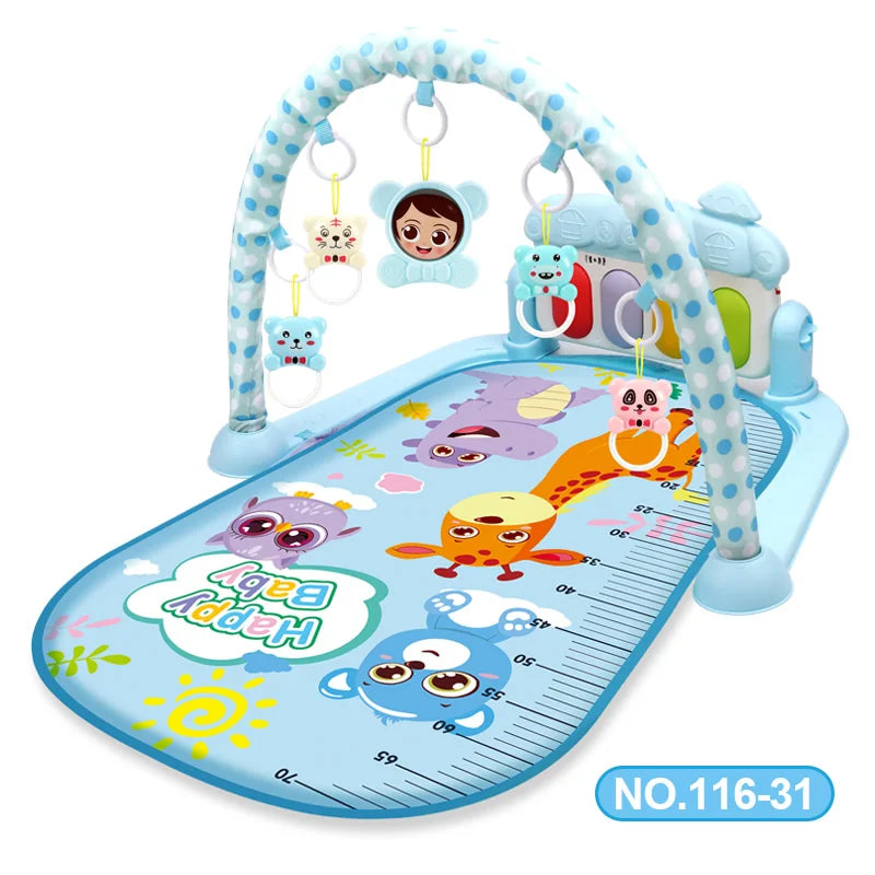 Tapis de jeu d'activité pour bébé, support musical, cadre de fitness multifonctionnel pour enfant, tapis éducatif pour ramper, jouet, cadeau