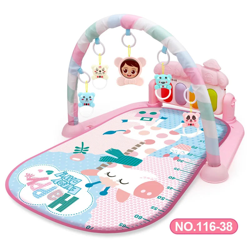 Tapis de jeu d'activité pour bébé, support musical, cadre de fitness multifonctionnel pour enfant, tapis éducatif pour ramper, jouet, cadeau