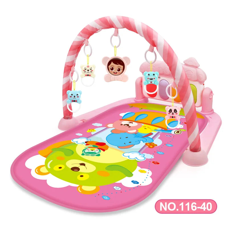 Tapis de jeu d'activité pour bébé, support musical, cadre de fitness multifonctionnel pour enfant, tapis éducatif pour ramper, jouet, cadeau