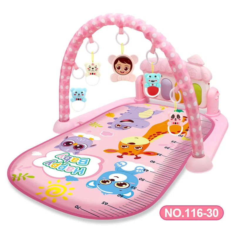 Tapis de jeu d'activité pour bébé, support musical, cadre de fitness multifonctionnel pour enfant, tapis éducatif pour ramper, jouet, cadeau