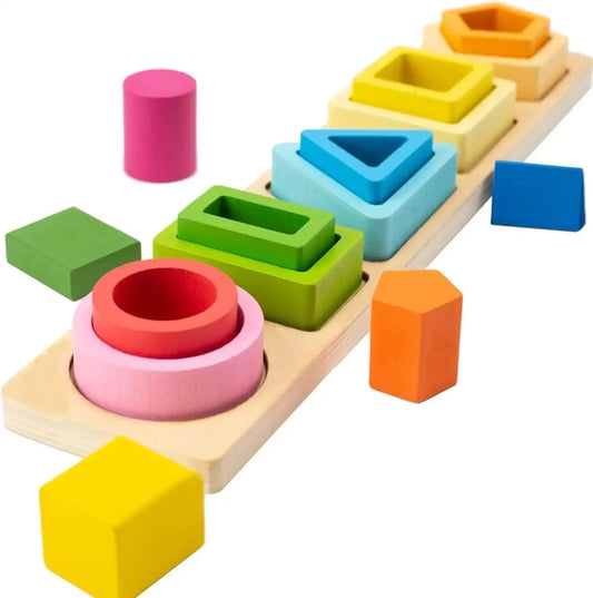 Jouet en bois pour enfants, catégorie, pile, éducation, couleur, forme, classification, instrument, puzzle