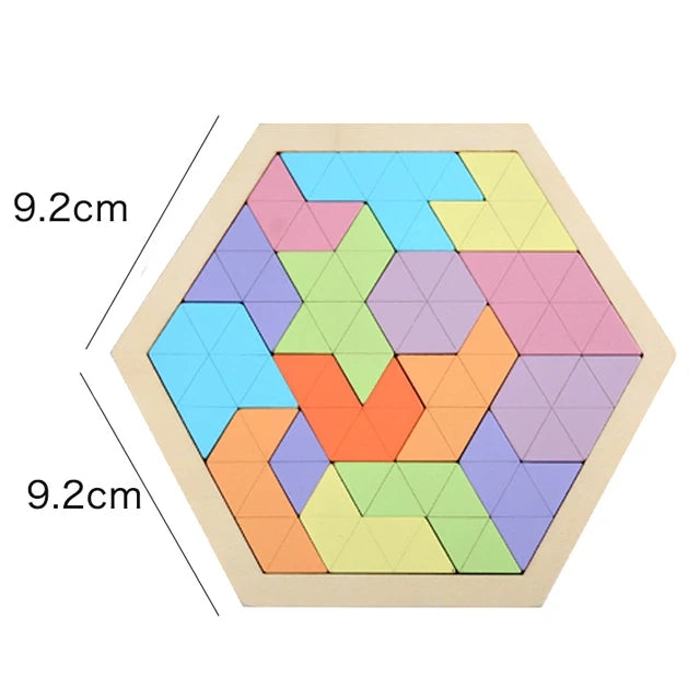 Jouets en bois Montessori puzzle 3D tangram