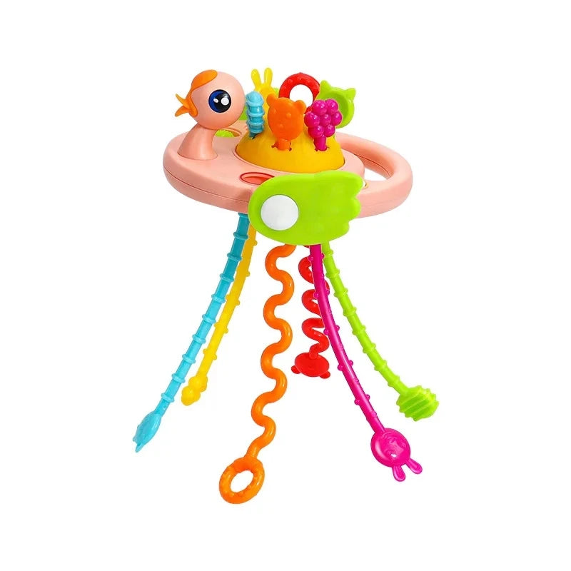 Jouets Montessori pour bébé, jouets sensoriels à tirer sur ficelle, jouets en silicone pour bébé de 6 à 12 mois, jouets d'activité de dentition pour enfants, jouets éducatifs