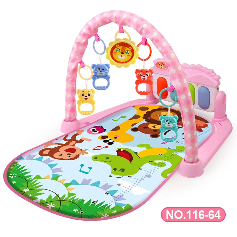 Tapis de jeu d'activité pour bébé, support musical, cadre de fitness multifonctionnel pour enfant, tapis éducatif pour ramper, jouet, cadeau