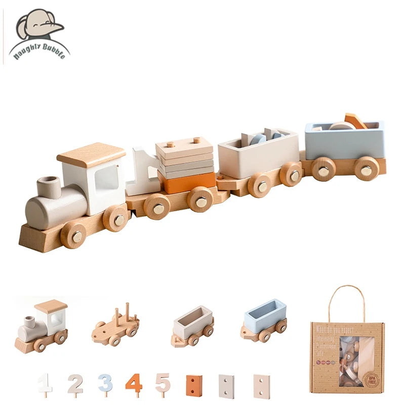 Train en bois jouet montessori