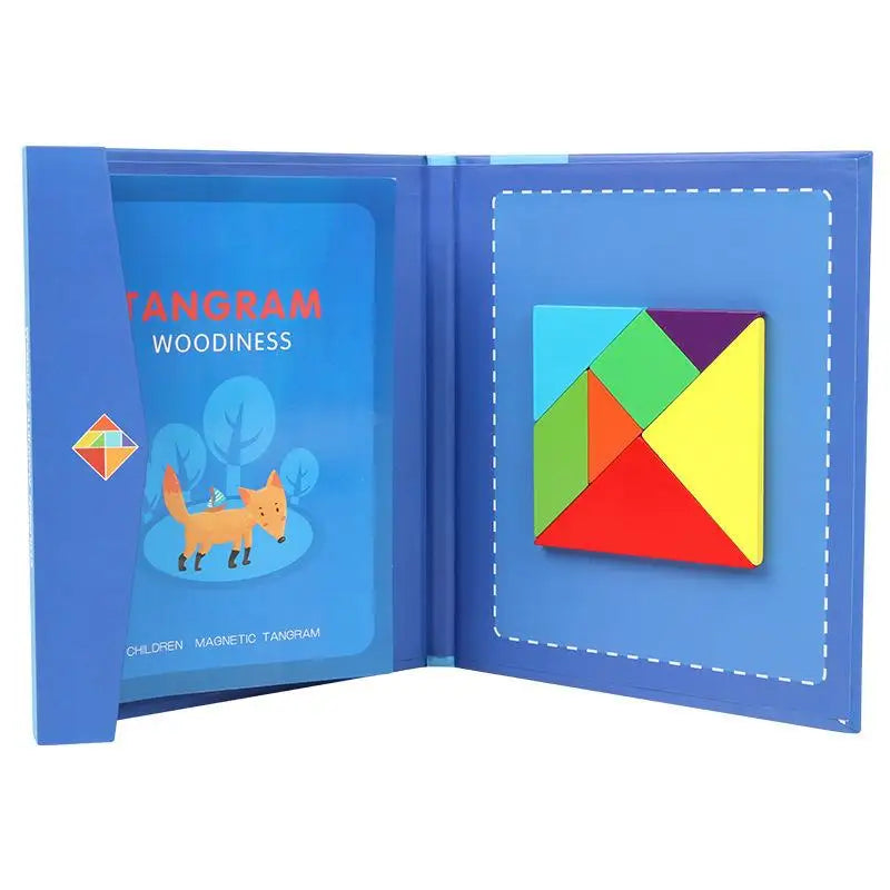 Puzzle en bois magnétique tangram puzzle livre éducatif