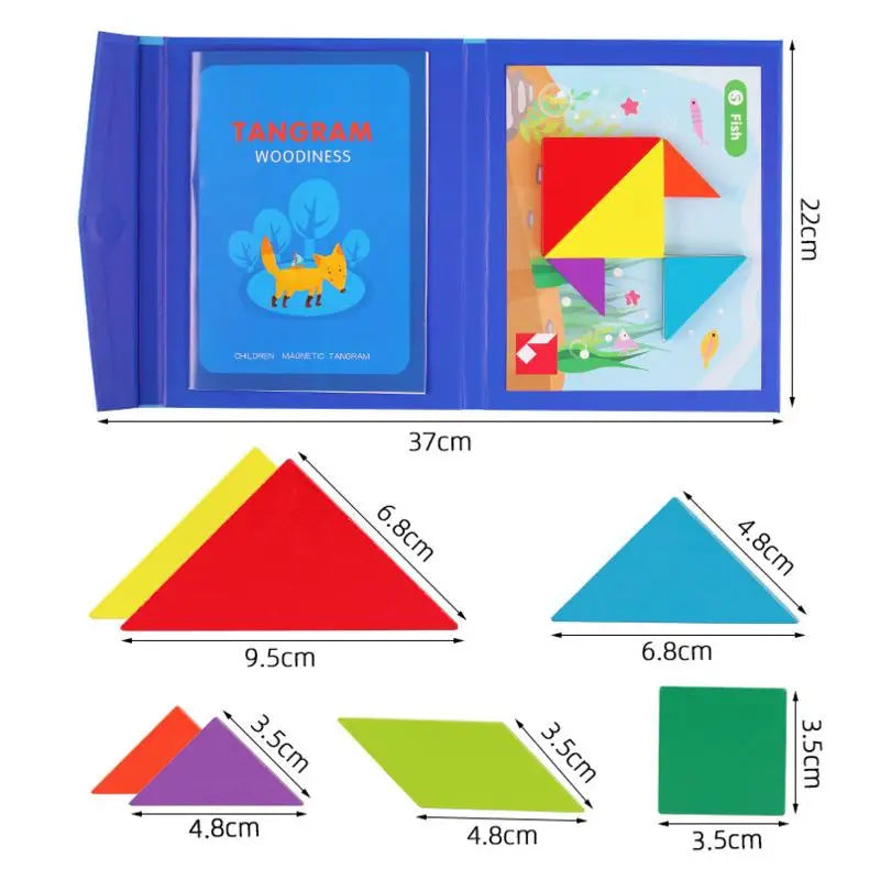 Puzzle en bois magnétique tangram puzzle livre éducatif