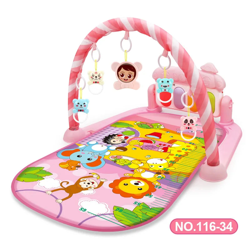 Tapis de jeu d'activité pour bébé, support musical, cadre de fitness multifonctionnel pour enfant, tapis éducatif pour ramper, jouet, cadeau