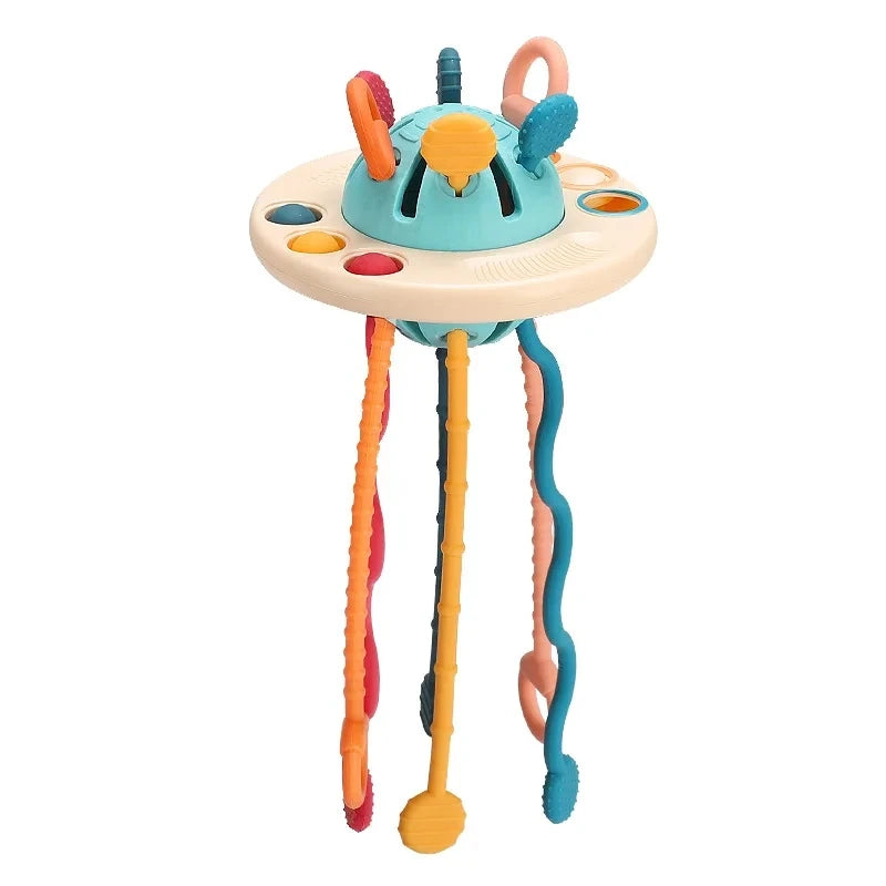 Jouets Montessori pour bébé, jouets sensoriels à tirer sur ficelle, jouets en silicone pour bébé de 6 à 12 mois, jouets d'activité de dentition pour enfants, jouets éducatifs