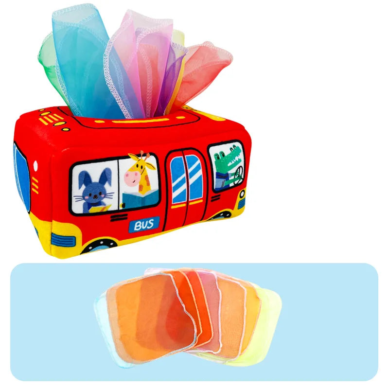 Jouets Montessori Boîte à mouchoirs magique Activité d'apprentissage éducative pour bébé jouet sensoriel pour enfants exercice des doigts