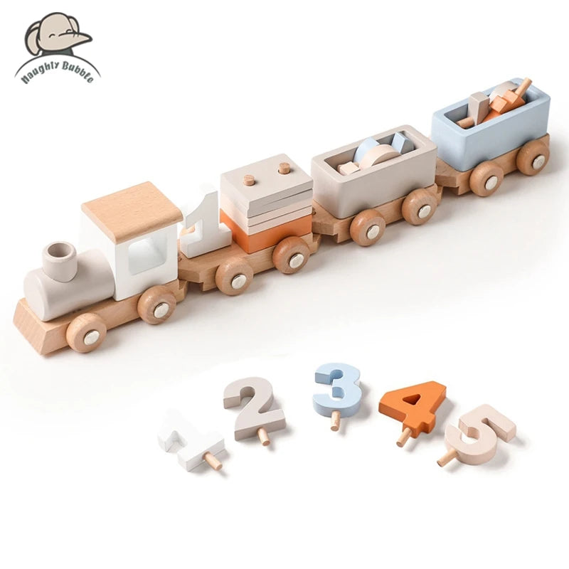 Train en bois jouet montessori