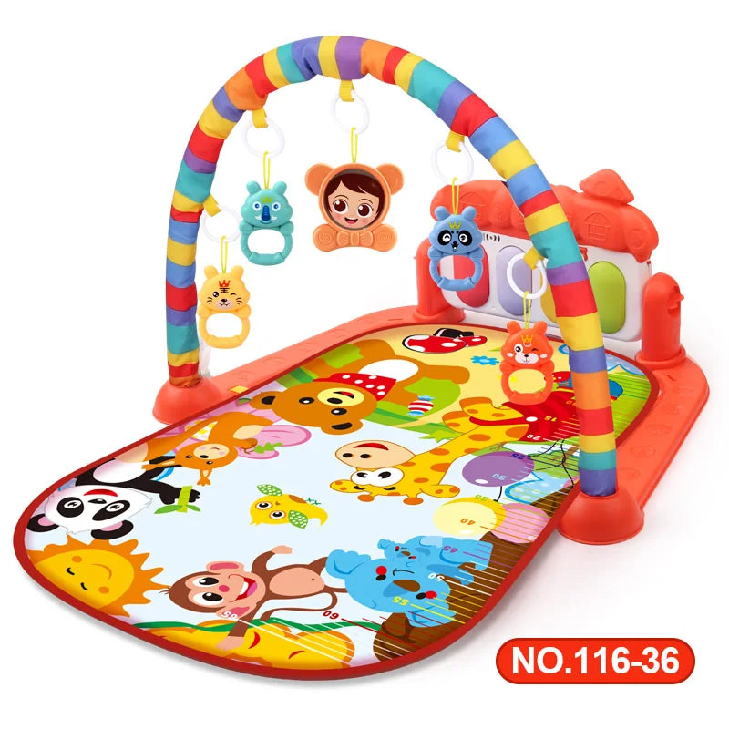 Tapis de jeu d'activité pour bébé, support musical, cadre de fitness multifonctionnel pour enfant, tapis éducatif pour ramper, jouet, cadeau