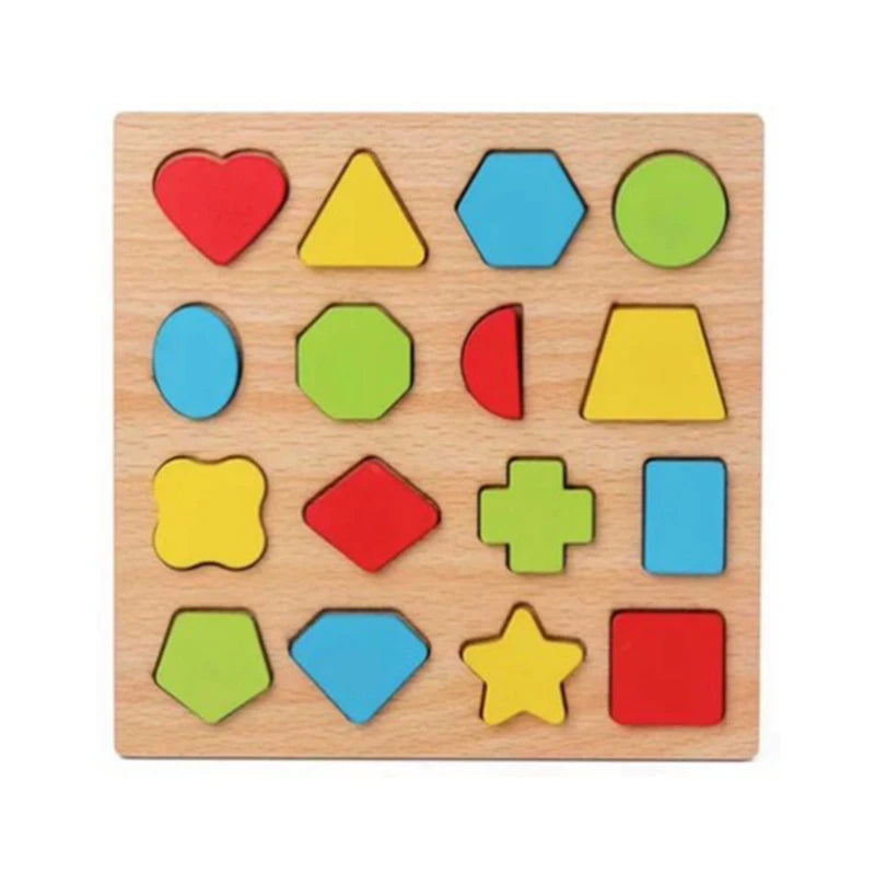 Puzzle Montessori en bois pour bébé, dessin animé, animaux