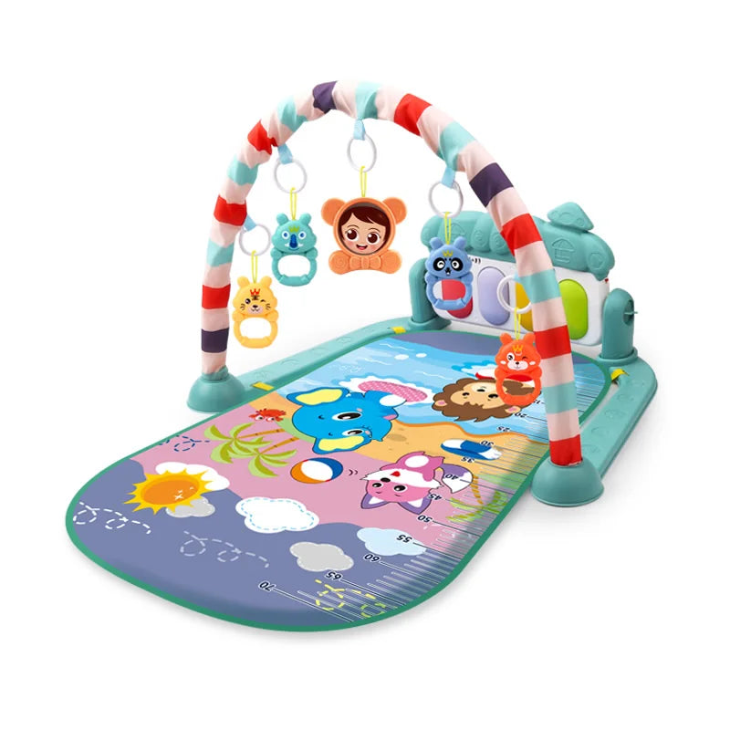 Tapis de jeu d'activité pour bébé, support musical, cadre de fitness multifonctionnel pour enfant, tapis éducatif pour ramper, jouet, cadeau