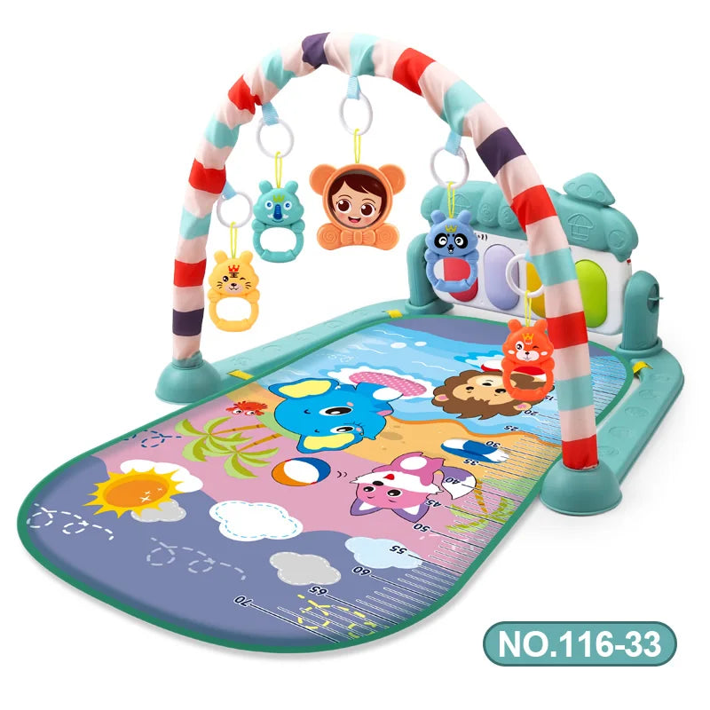 Tapis de jeu d'activité pour bébé, support musical, cadre de fitness multifonctionnel pour enfant, tapis éducatif pour ramper, jouet, cadeau