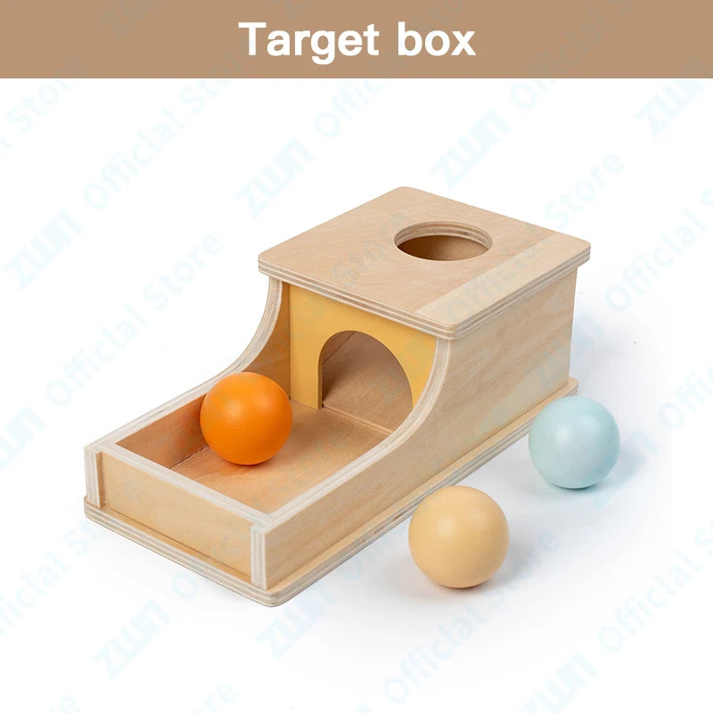 Jouets en bois Montessori pour bébé, boîte cible, tambour roulant, couleur, forme, correspondance cognitive, éducatif, sensoriel, aide pédagogique pour bébé