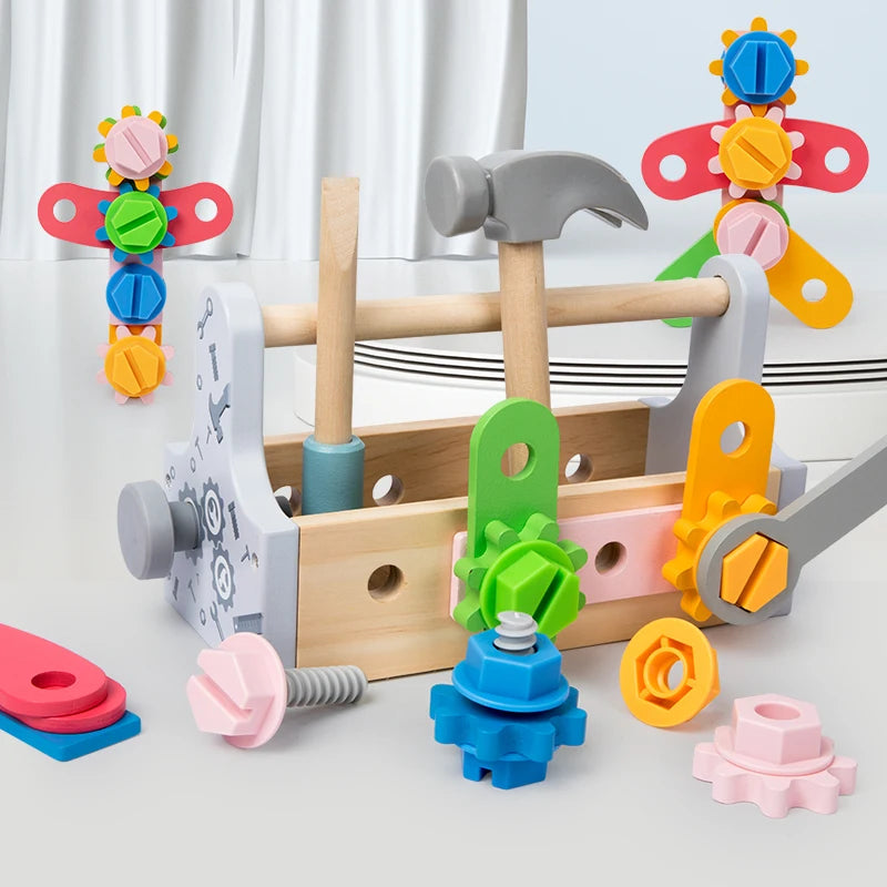 Boîte à outils, en bois, jeu de simulation, puzzle, démontage, simulation, réparation