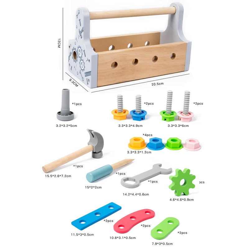 Boîte à outils, en bois, jeu de simulation, puzzle, démontage, simulation, réparation