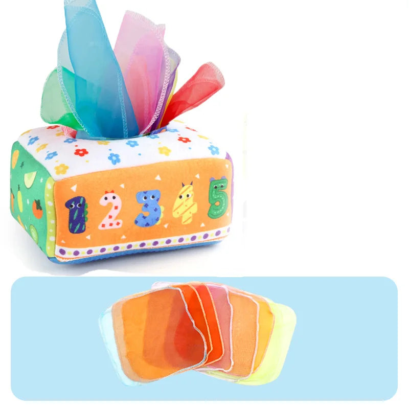 Jouets Montessori Boîte à mouchoirs magique Activité d'apprentissage éducative pour bébé jouet sensoriel pour enfants exercice des doigts