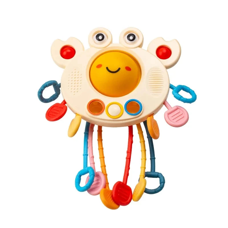 Jouets Montessori pour bébé, jouets sensoriels à tirer sur ficelle, jouets en silicone pour bébé de 6 à 12 mois, jouets d'activité de dentition pour enfants, jouets éducatifs