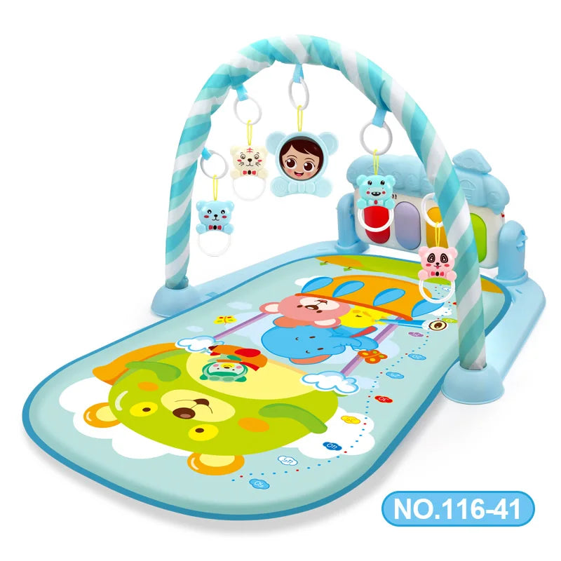 Tapis de jeu d'activité pour bébé, support musical, cadre de fitness multifonctionnel pour enfant, tapis éducatif pour ramper, jouet, cadeau