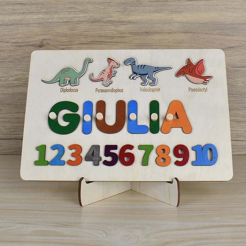 Puzzle en bois personnalisé Montessori