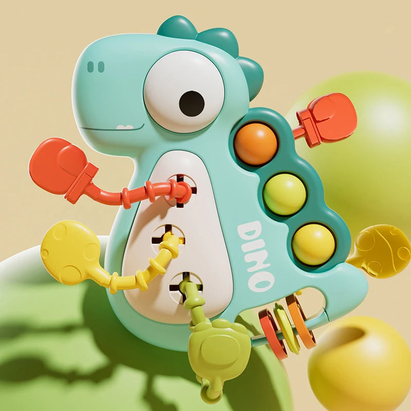 Jouets Montessori pour bébé, jouets sensoriels à tirer sur ficelle, jouets en silicone pour bébé de 6 à 12 mois, jouets d'activité de dentition pour enfants, jouets éducatifs