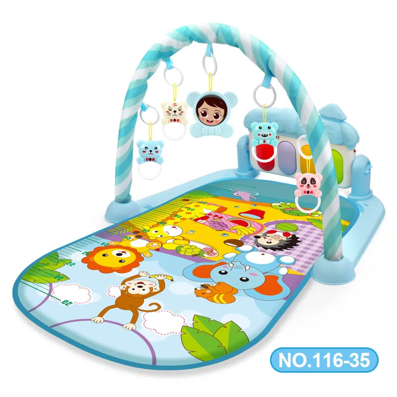 Tapis de jeu d'activité pour bébé, support musical, cadre de fitness multifonctionnel pour enfant, tapis éducatif pour ramper, jouet, cadeau