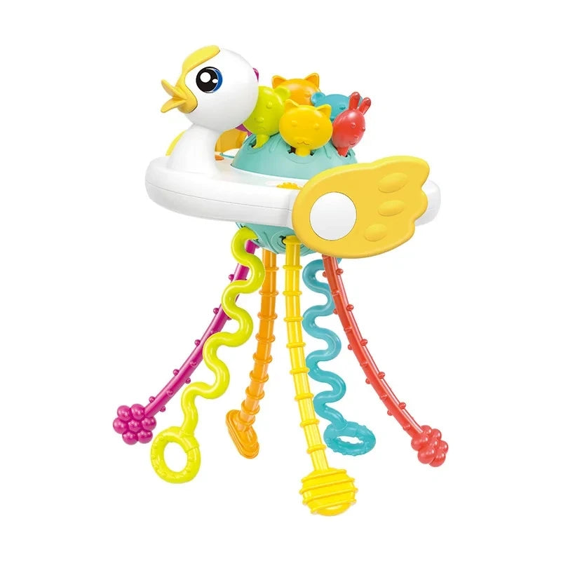 Jouets Montessori pour bébé, jouets sensoriels à tirer sur ficelle, jouets en silicone pour bébé de 6 à 12 mois, jouets d'activité de dentition pour enfants, jouets éducatifs