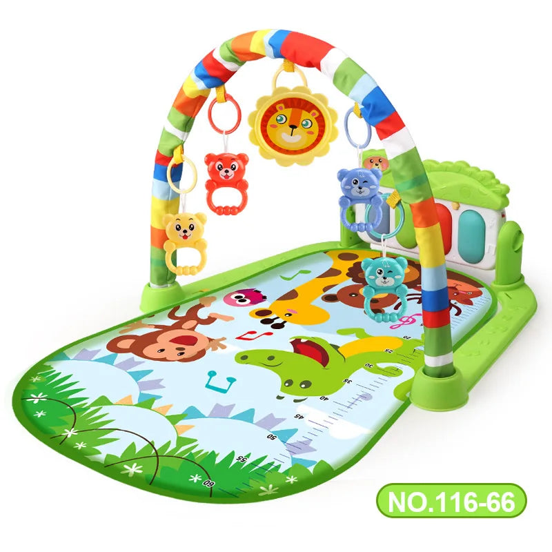 Tapis de jeu d'activité pour bébé, support musical, cadre de fitness multifonctionnel pour enfant, tapis éducatif pour ramper, jouet, cadeau