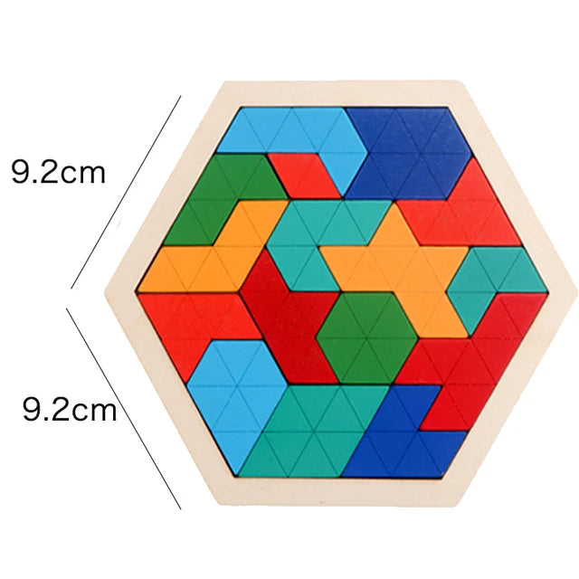 Jouets en bois Montessori puzzle 3D tangram